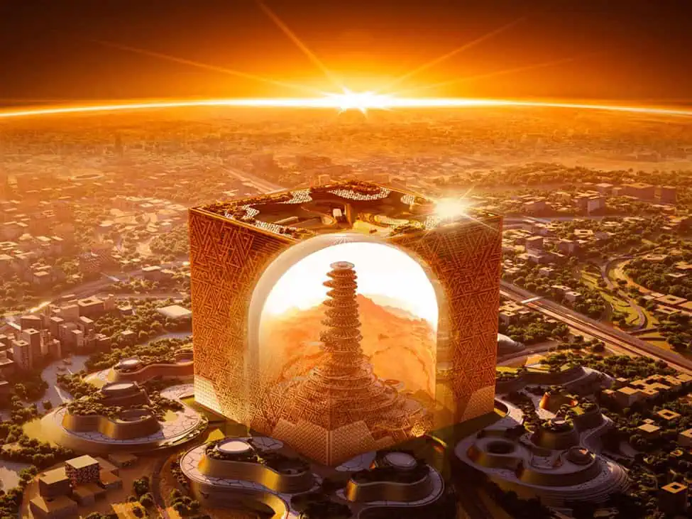 The proposed Mukaab building in Saudi Arabia