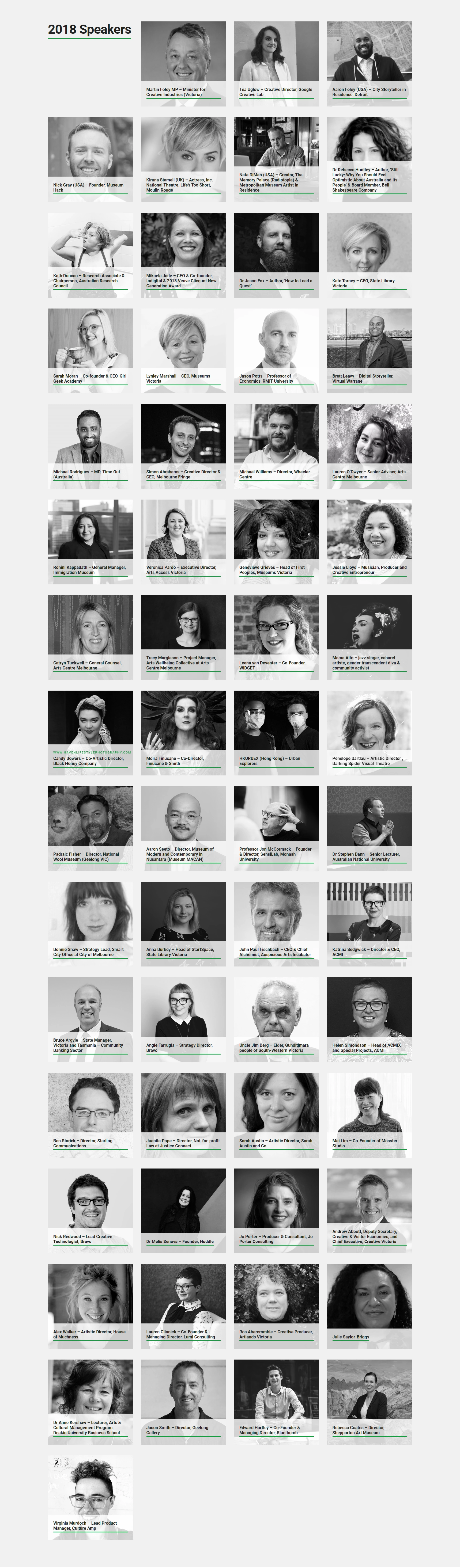 Creative State Summit 2018 speakers